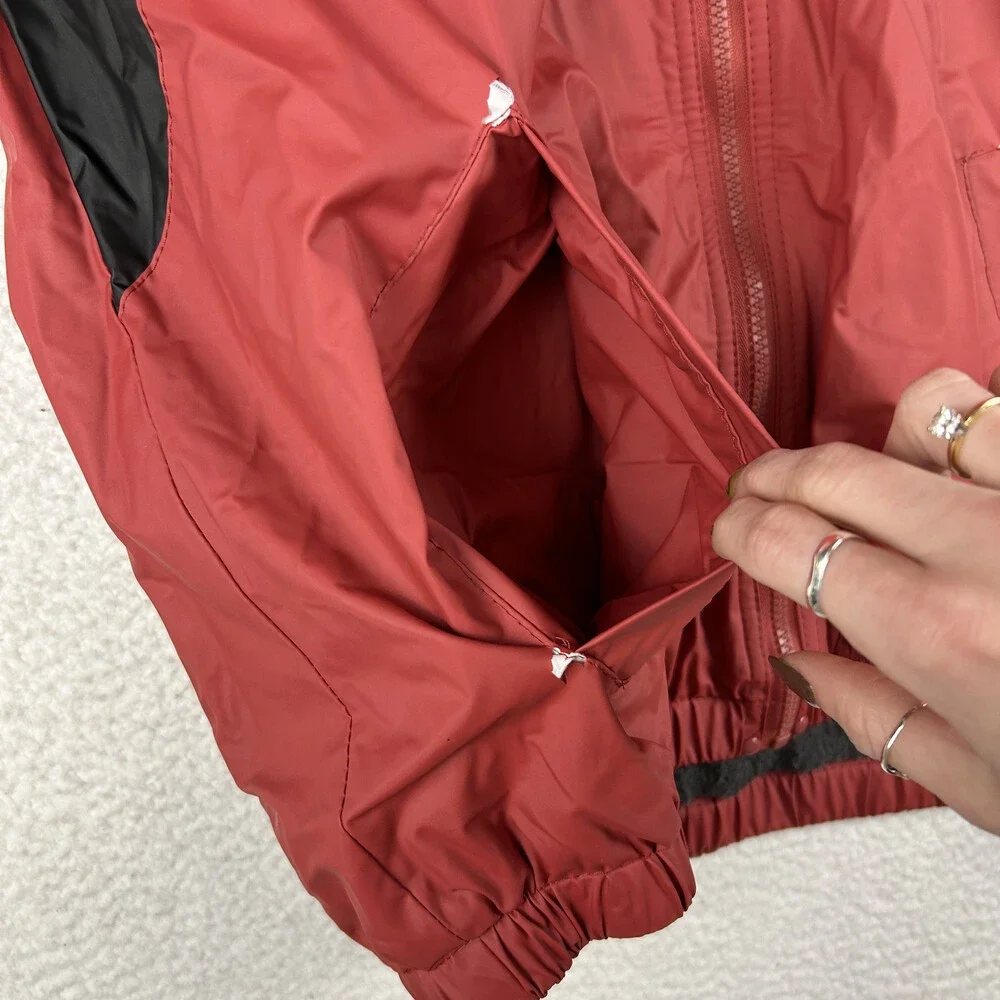 Vintage Arkansas Razorbacks Jacket Mens Medium Hooded Windbreaker NCAA Logo